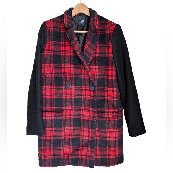 Gap Double Breasted Wool Blend Plaid Winter Coat Size: M - Picture 13 of 13